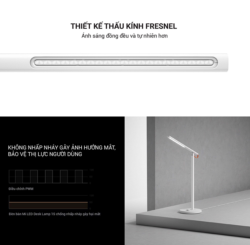 Đèn bàn xiaomi Mi LED 1S thấu kính Fresnel