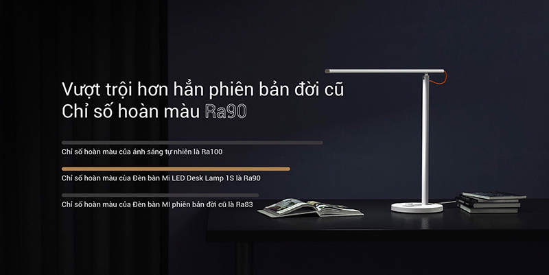 Đèn bàn xiaomi Mi LED Desk Lamp 1S chỉ số hoàn màu 90RA