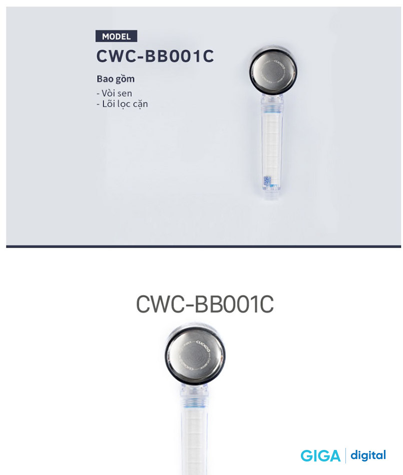 Cwc Sen Provision Vòi hoa sen lọc nước cầm tay Cuckoo CWC-BB001C/CLENG thiết kế đơn giản ...