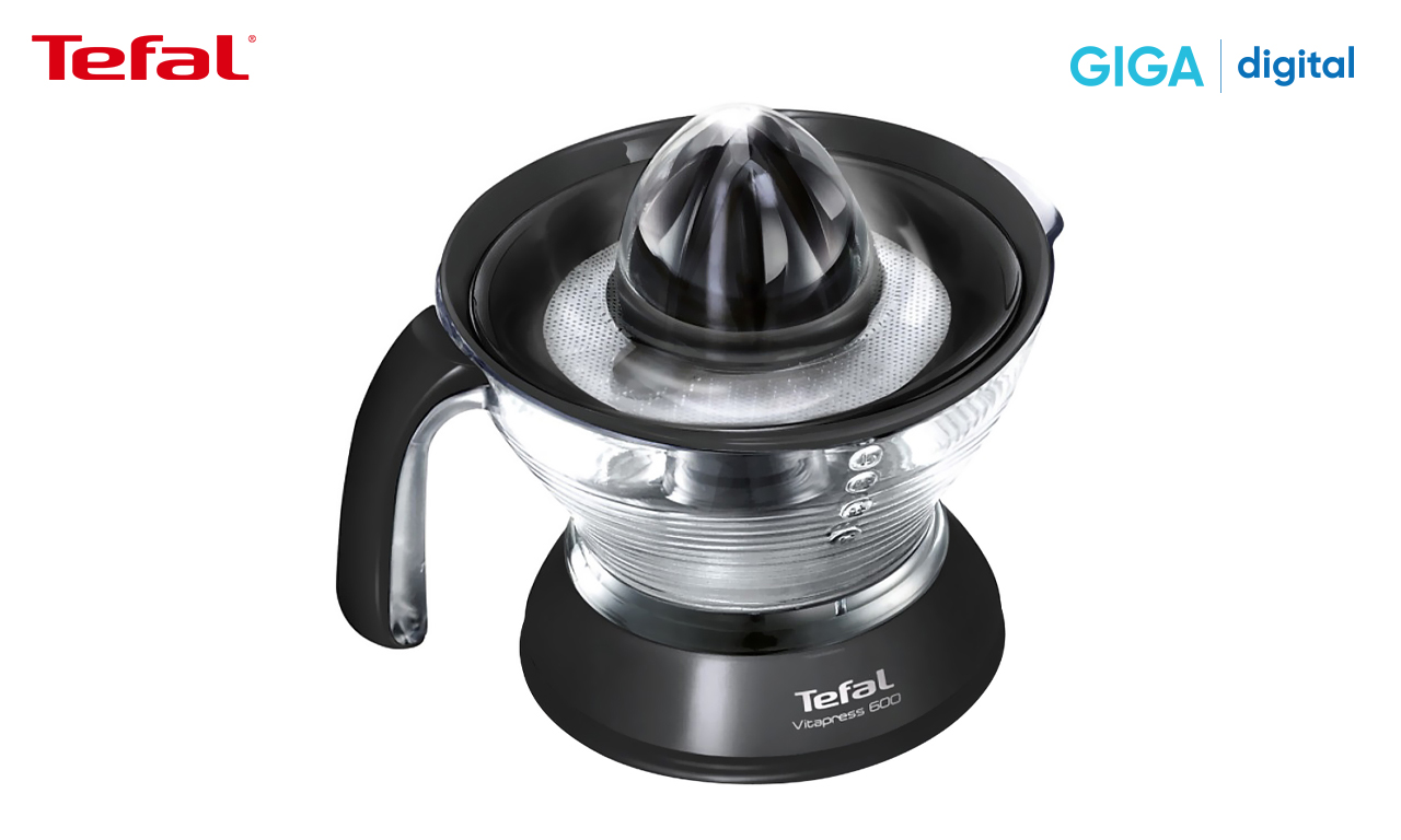 Moulinex PC603D10 - Spremiagrumi Vitapress Direct Serve a 3 coni Grigio Metallizzato/Nero 100 W
