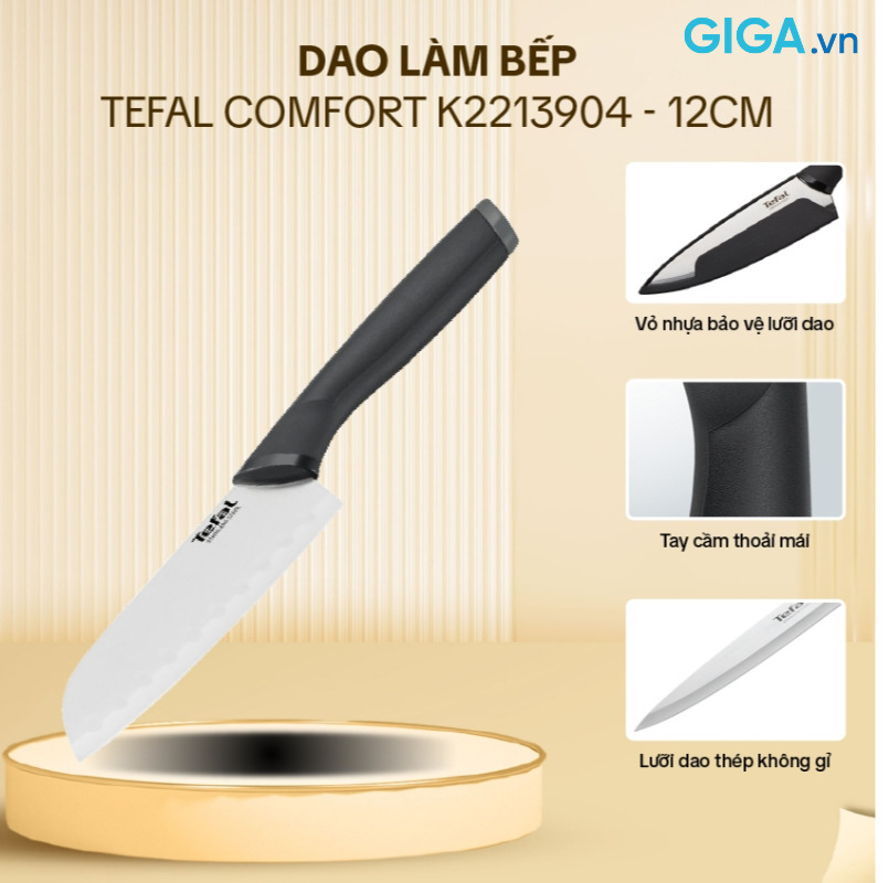 Dao làm bếp Tefal Comfort 12cm K2213904  thiết kế hiện đại