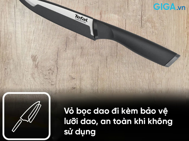 Tefal Comfort có bao bọc bảo vệ dao và người dùng