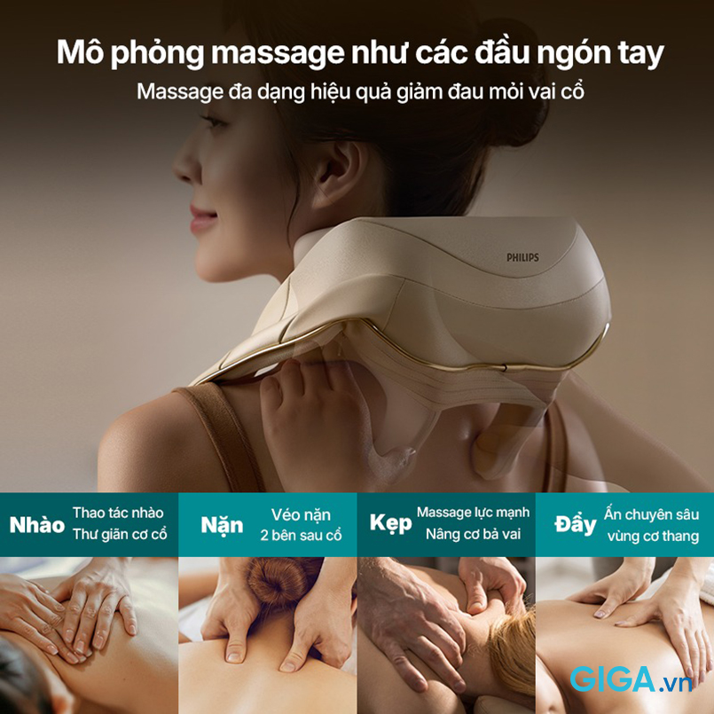 Máy massage Philips PPM3325 hỗ trợ giảm căng cứng cơ, xua tan mệt mỏi