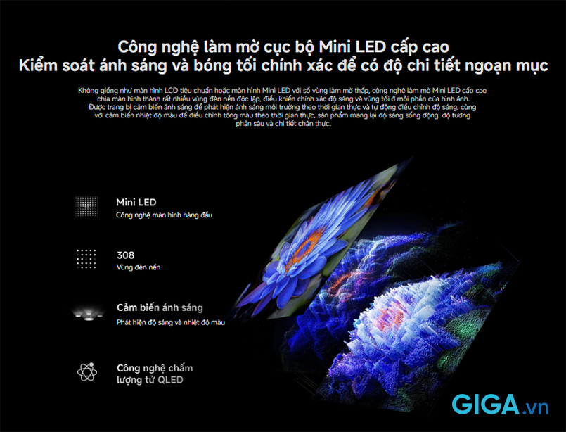 Xiaomi TV S Mini LED 55 inch 2026 chuẩn 4K sắc nét, viền mỏng hiện đại