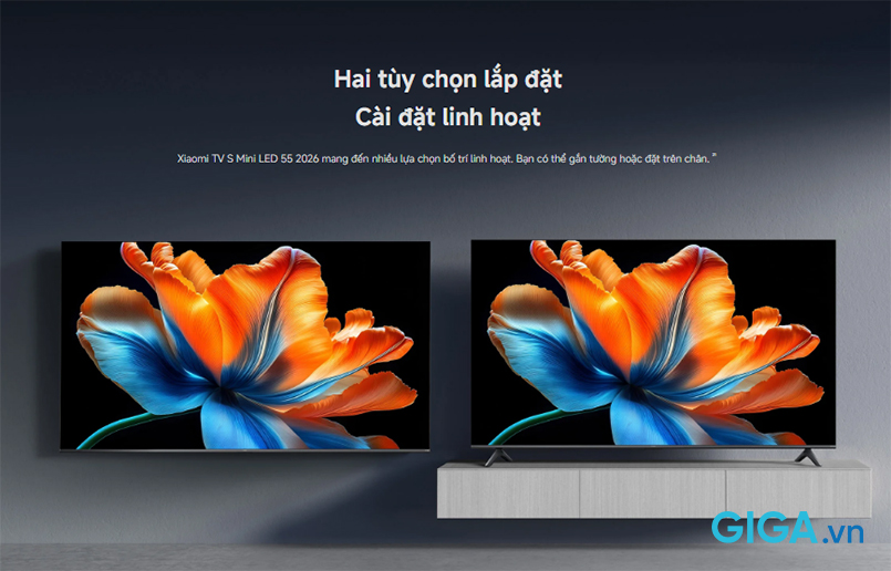 Xiaomi TV S Mini LED 55 inch 2026 lắp đặt linh hoạt