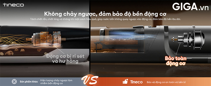 Máy hút bụi lau sàn Tineco FLOOR ONE i7 Steam thiết kế bình chứa nước bẩn chia thành 3 khoang riêng biệt.