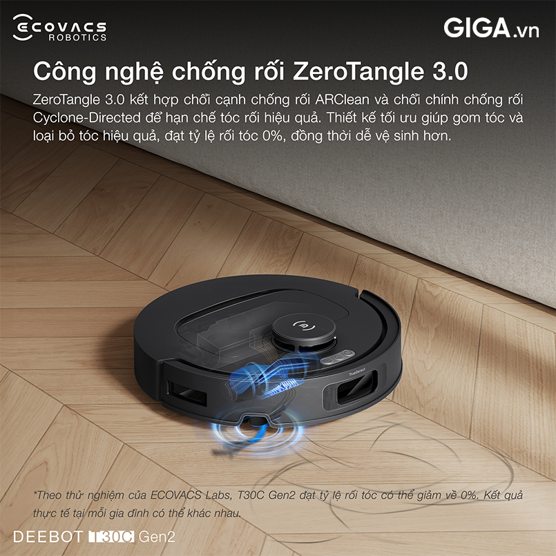 Đột phá làm sạch cùng công nghệ chống rối ZeroTangle 3.0 trên robot hút bụi Ecovacs Deetbot T30C Gen2