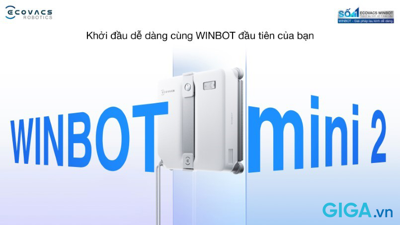 Robot lau kính Ecovacs Winbot Mini 2 là dòng Winbot mỏng và nhẹ nhất hiện nay của nhà Ecovacs.