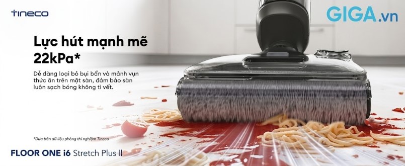Sức mạnh làm sạch vượt trội với lực hút 20.000Pa từ Tineco Floor One i6 Stretch Plus II 