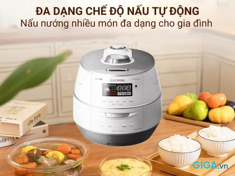 Nồi cơm điện tử áp suất kép cao tần CRP-FHTAS1010FW nấu cháo tiện lợi