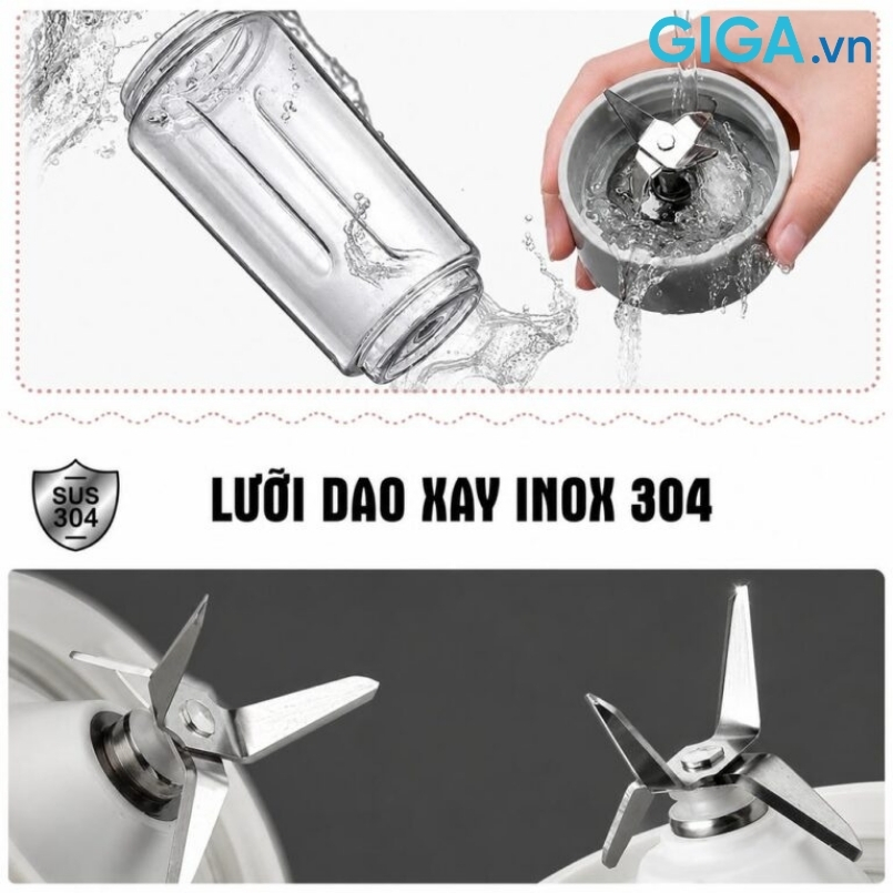 Bear 0.4L BL-4H04  xay nhuyễn mịn với lưỡi dao 4 cánh inox 304 sắc bén