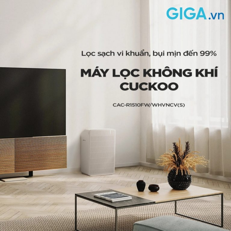 Máy lọc không khí Cuckoo CAC-R1510FW/WHVNCV(S) sở hữu thiết kế hiện đại, tinh tế, vừa bảo vệ sức khỏe toàn diện