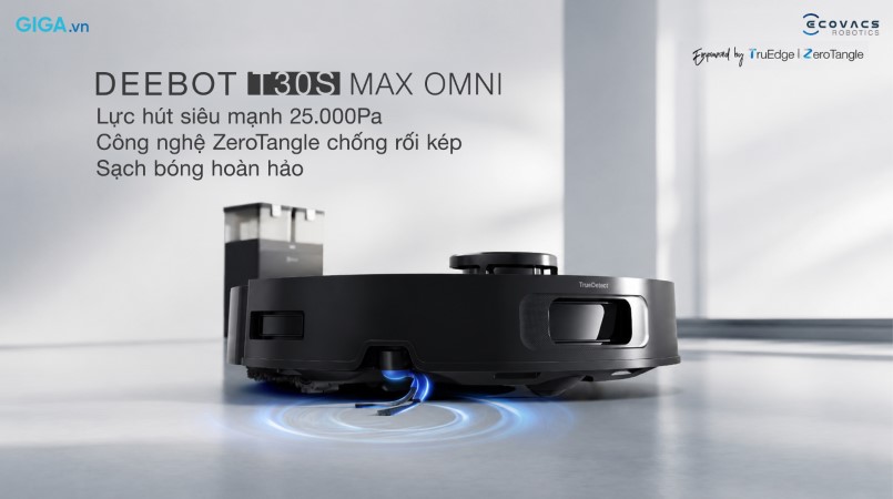 Robot hút bụi lau nhà Ecovacs Deebot T30C Max Omni vận hành theo quy trình khép kín với hiệu suất làm sạch cao.