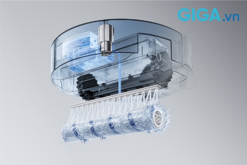 T80 Max Omni sở hữu hệ thống giặt giẻ Fresh-flow Power Washing sử dụng bơm áp lực cao để cung cấp nước sạch 