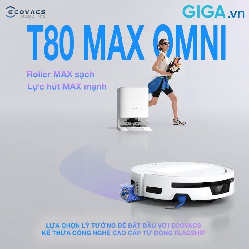 Robot hút bụi lau nhà Ecovacs Deebot T80 Max Omni mang đến khả năng làm sạch chuyên nghiệp, hiệu quả vượt trội. 