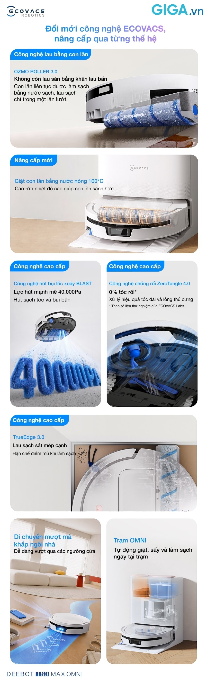 robot hút bụi lau nhà Ecovacs Deebot T80 Max Omni giá bao nhiêu