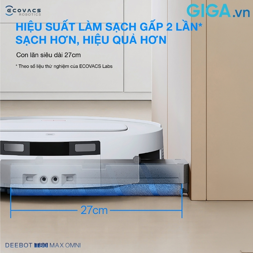 Con lăn OZMO ROLLER 3.0 robot hút bụi lau nhà Ecovacs T80 Max Omni siêu dài 27 cm