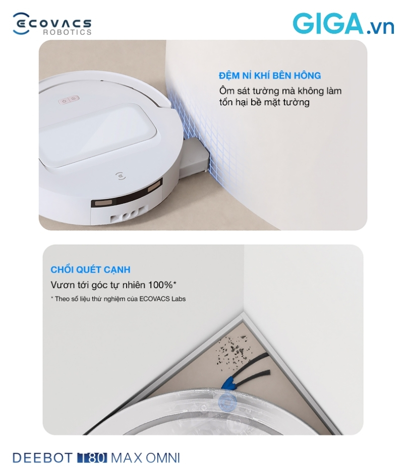 Deebot T80 Max Omni lướt êm ái, áp sát dọc theo chân tường