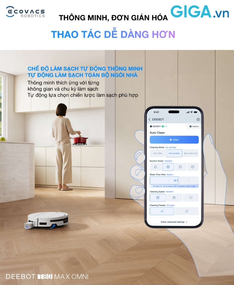 T80 Max Omni điều khiển và quản lý thông minh qua ứng dụng ECOVACS HOME 