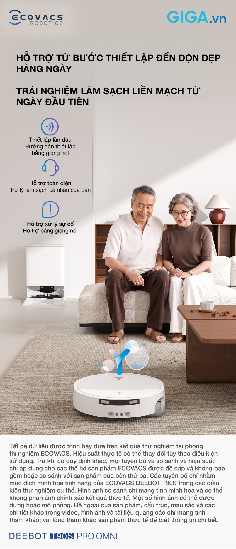 robot hút bụi lau nhà T90S Pro Omni trang bị trợ lý AI YIKO hỗ trợ từ bước thiết lập đến dọn dẹp hàng ngày